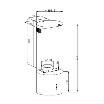 Кухонная вытяжка HOMSair ART 1050WL 35 ЧЕРНЫЙ