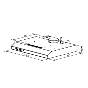 Кухонная вытяжка HOMSair HORIZONTAL 50 черный