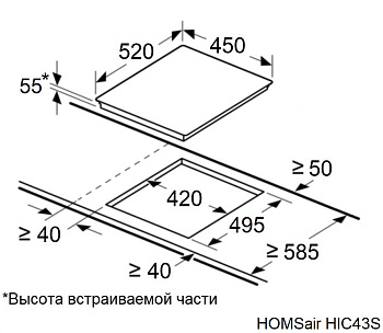Индукционная варочная панель HOMSair HIC43SWH Inverter
