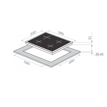 Газовая варочная панель HOMSair HGE643GBK